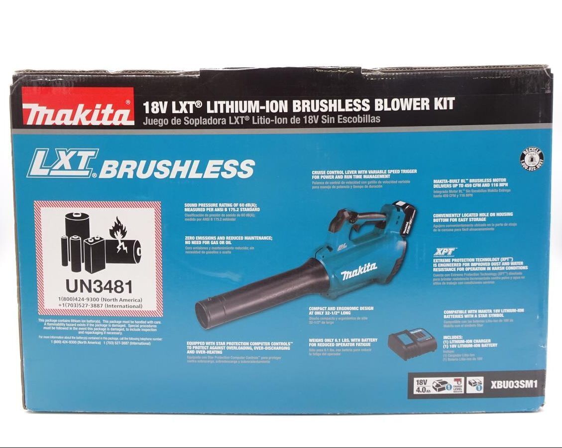 Kit de soplador inalámbrico sin escobillas azul Makita Kit de soplador inalámbrico sin escobillas azul Makita